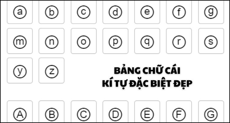 Bảng chữ cái kí tự đặc biệt CF đẹp 